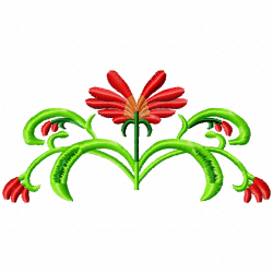 Flowers And Tree Embroidery Design 6